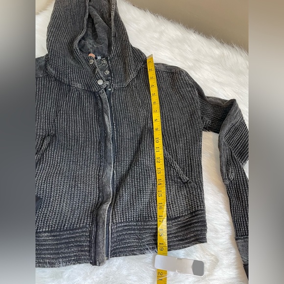 Free People One Mason Charcoal Grey Hoodie small - Picture 8 of 12